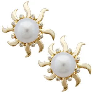 Earrings- Pearl And Diamond (1907D)