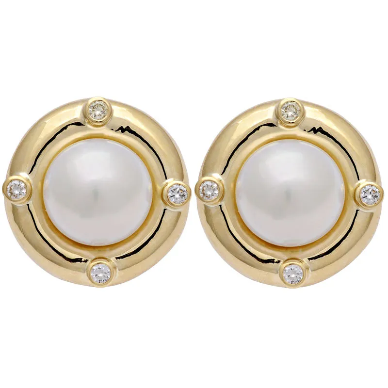 Earrings-South Sea Pearl and Diamond