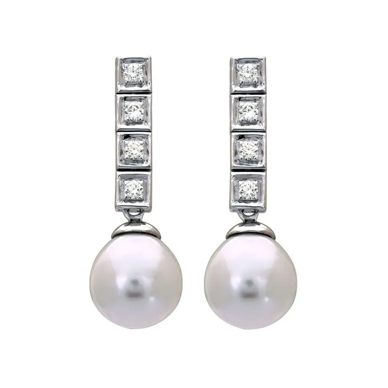 Earrings-South Sea Pearl and Diamond