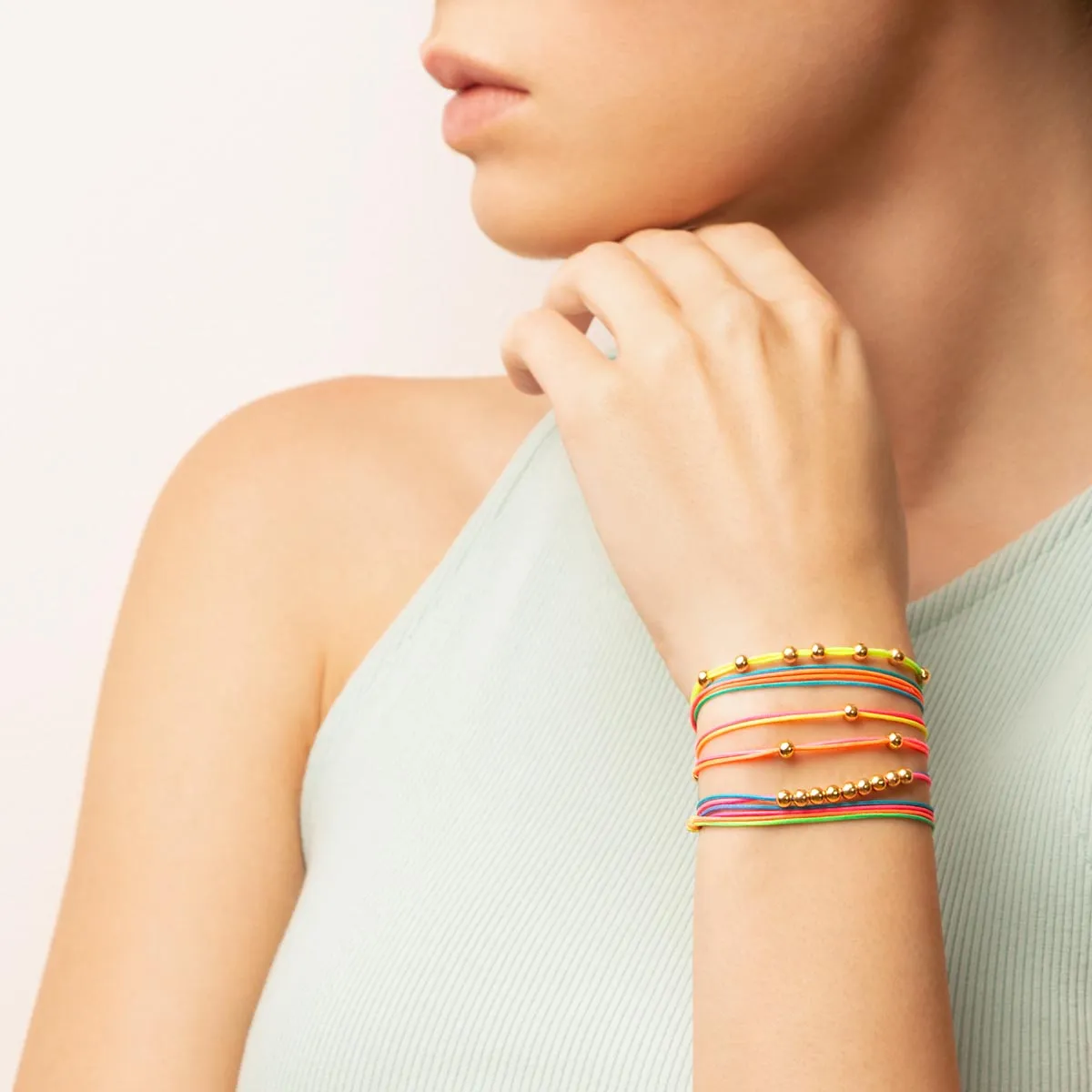 Eight-‌Ball rainbow Cord Bracelet