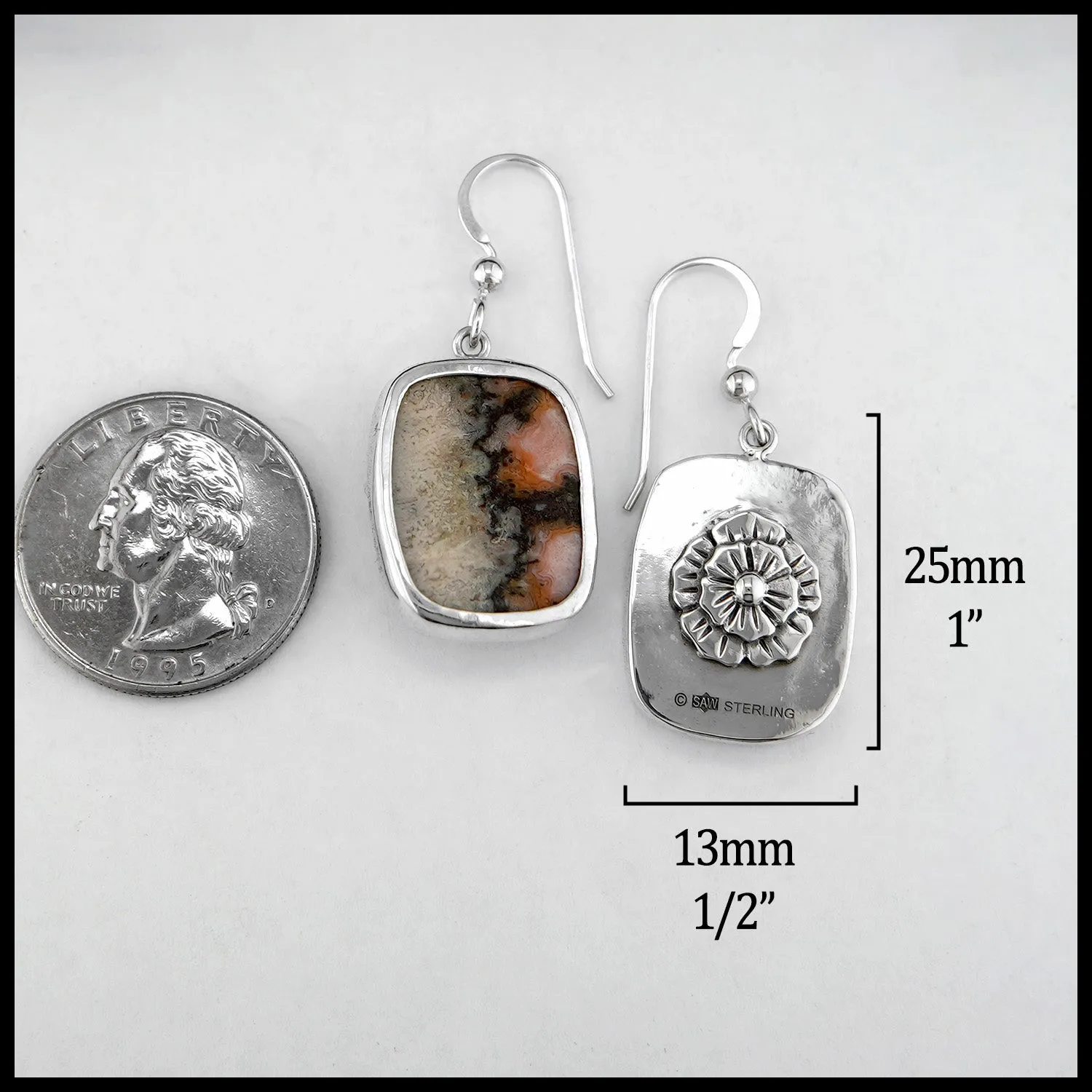 English Rose Agate Earrings