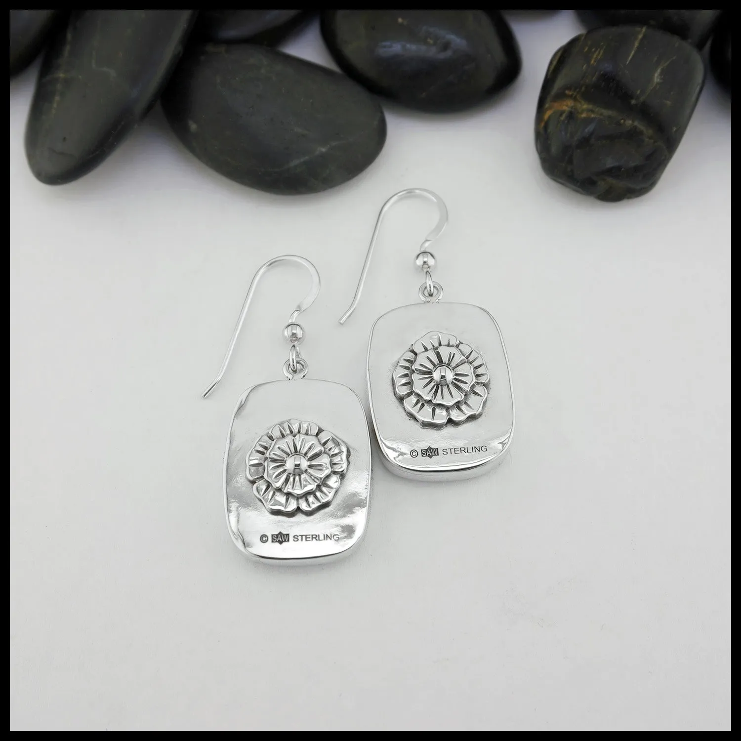 English Rose Agate Earrings