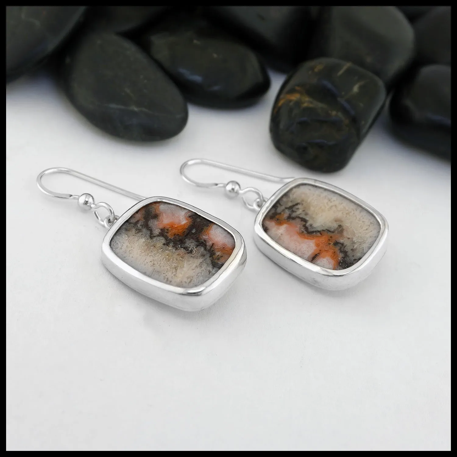 English Rose Agate Earrings