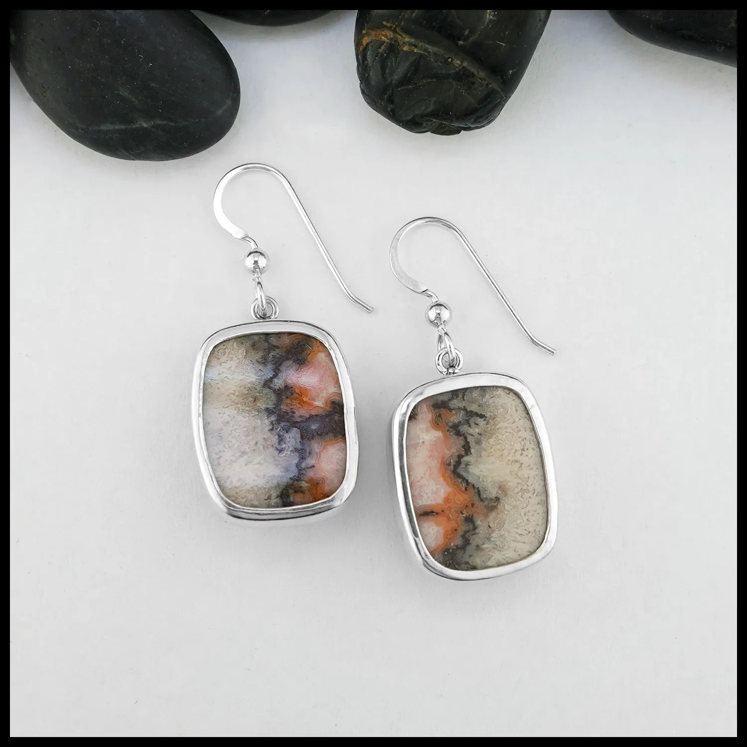 English Rose Agate Earrings