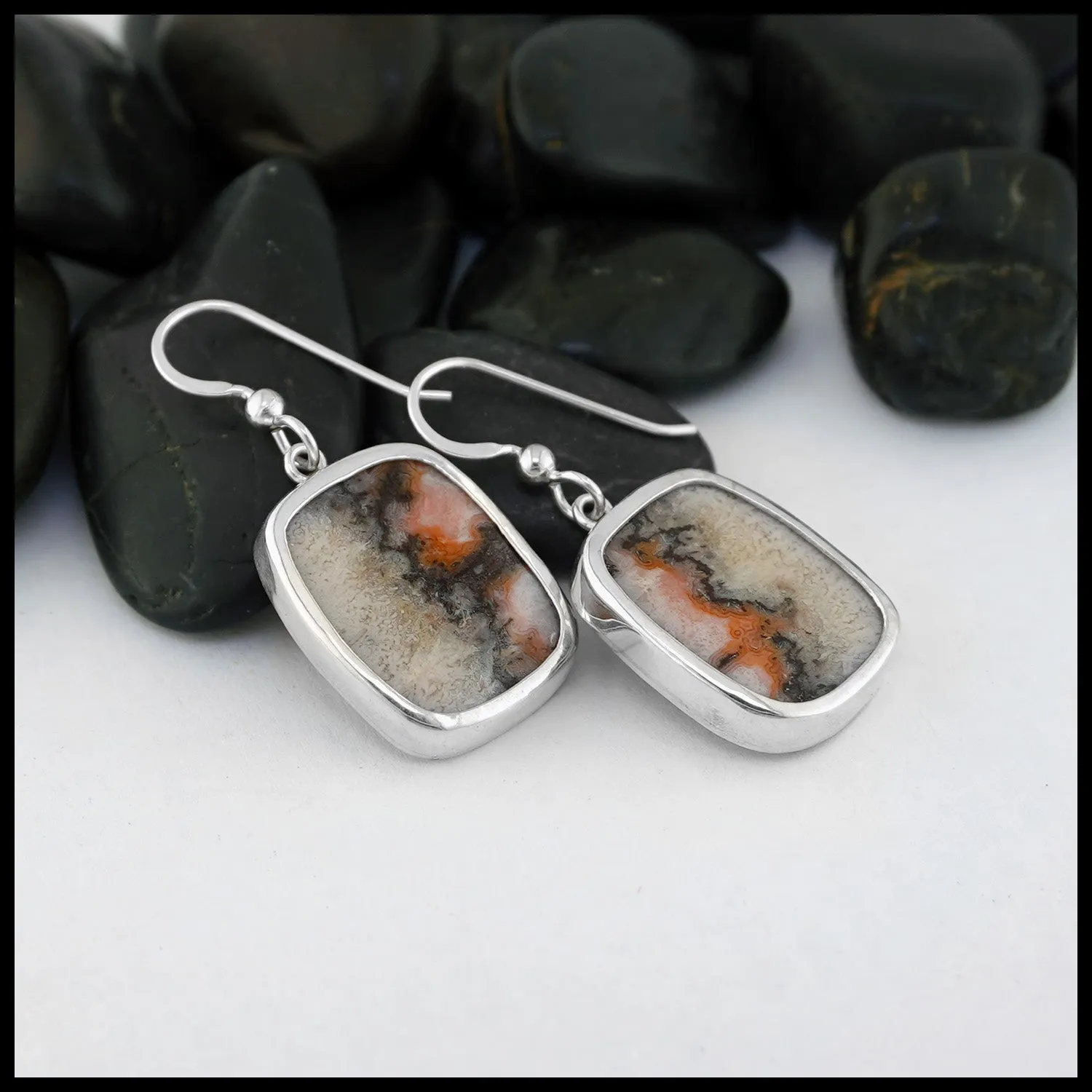 English Rose Agate Earrings