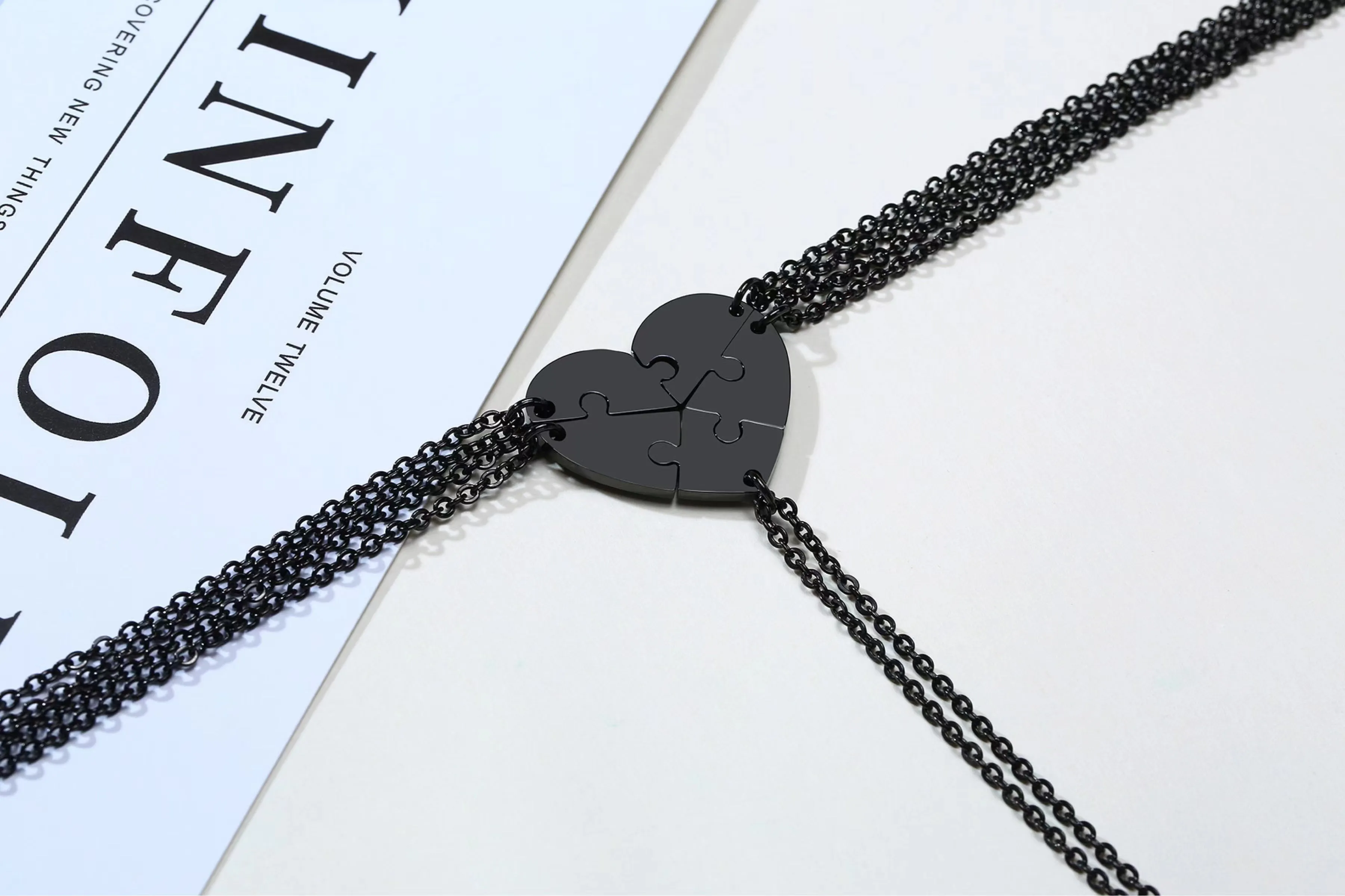 Engraved names 2-5 Best Friend Family Heart Shaped Matching Necklaces