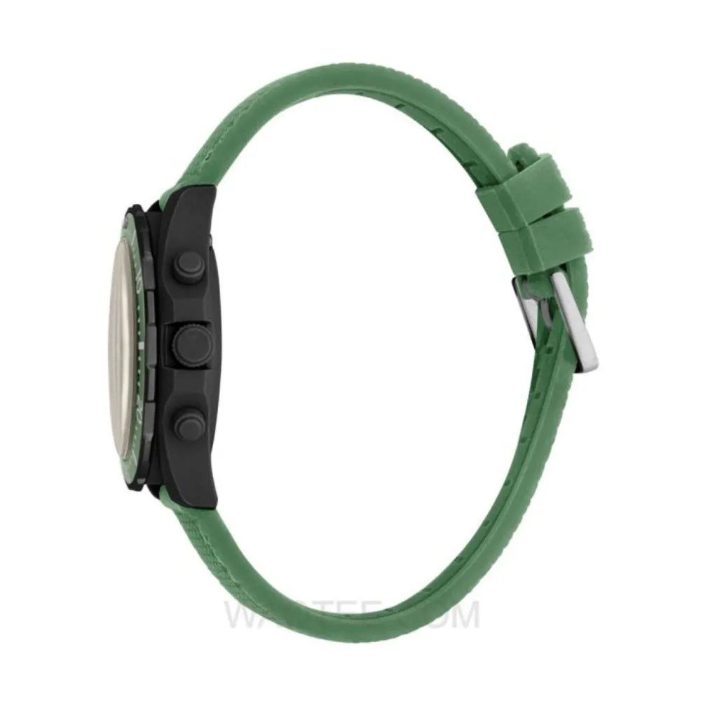 Esprit Moon Gents Green Rubber Grey Dial Chronograph Watch