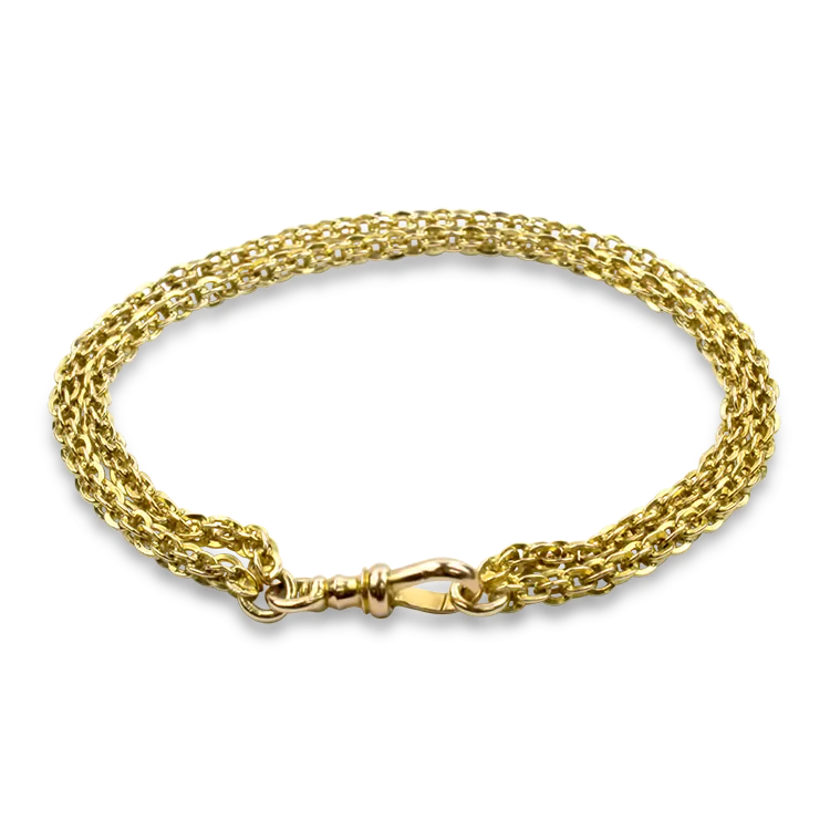 Estate 14K Yellow Double Strand Braided Link Bracelet