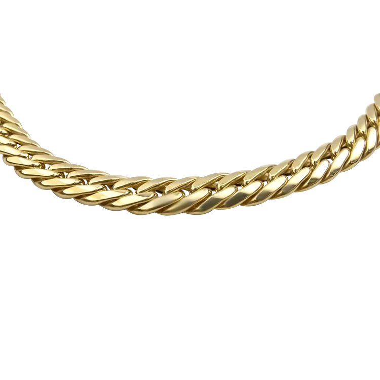 Estate 14k Yellow Gold Tapered Curb Link 18" Chain