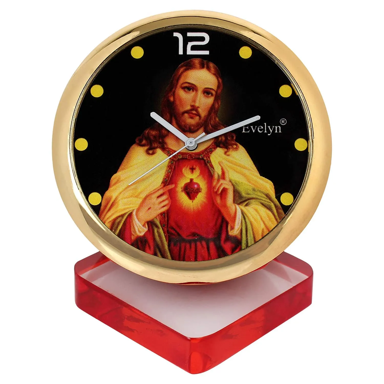 Evelyn Analog Idol Table Clock Jesus Spiritual Size 45mm