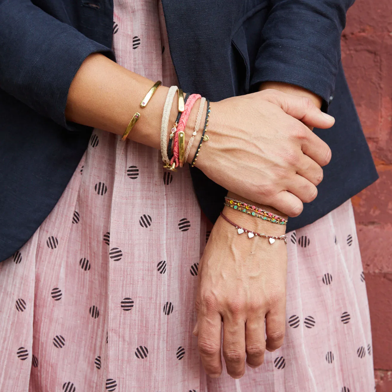 Everyday Love Bracelet in Silver and Red