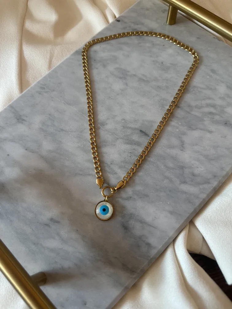 Evil eye Cuban Necklace