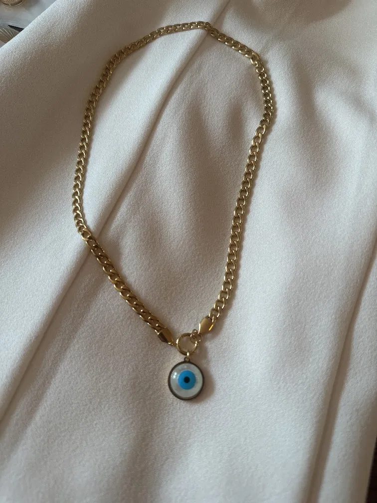Evil eye Cuban Necklace