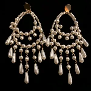 EXTRAVAGANT PEARL HOOP EARRINGS