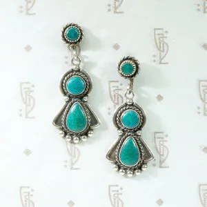 Fabulous Turquoise Earrings with Wonderful Silver Work
