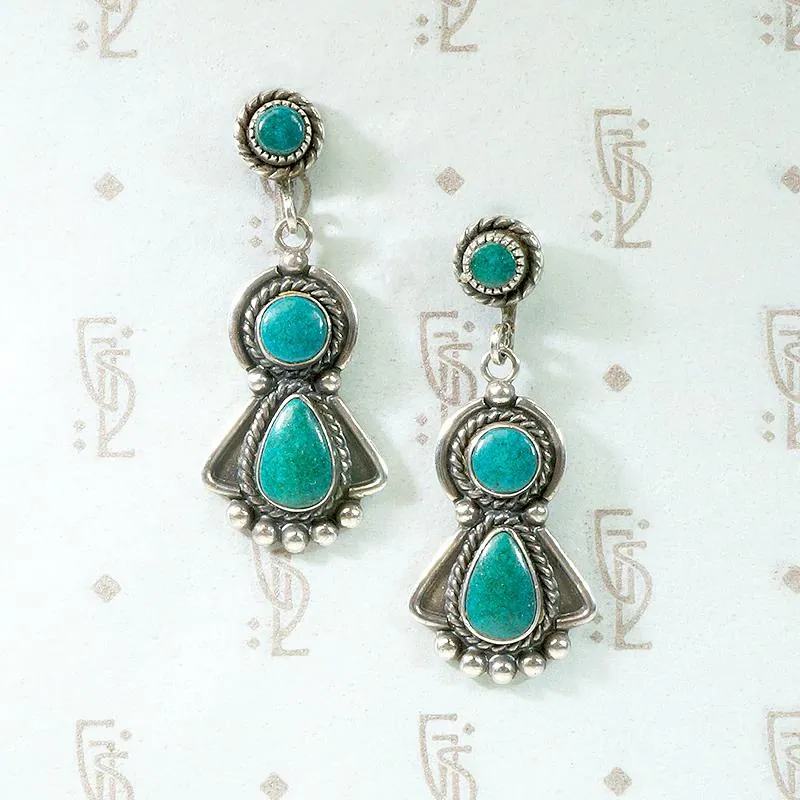 Fabulous Turquoise Earrings with Wonderful Silver Work