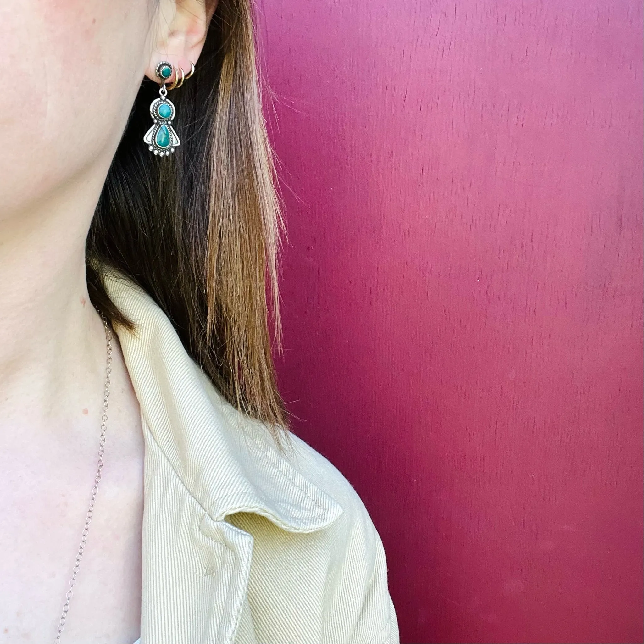 Fabulous Turquoise Earrings with Wonderful Silver Work