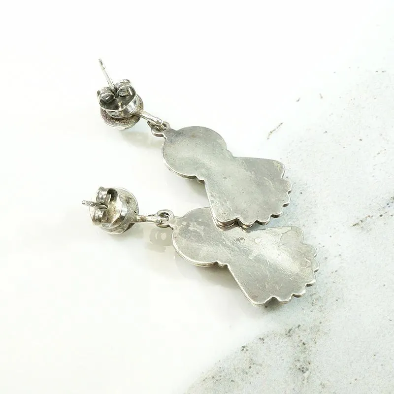 Fabulous Turquoise Earrings with Wonderful Silver Work