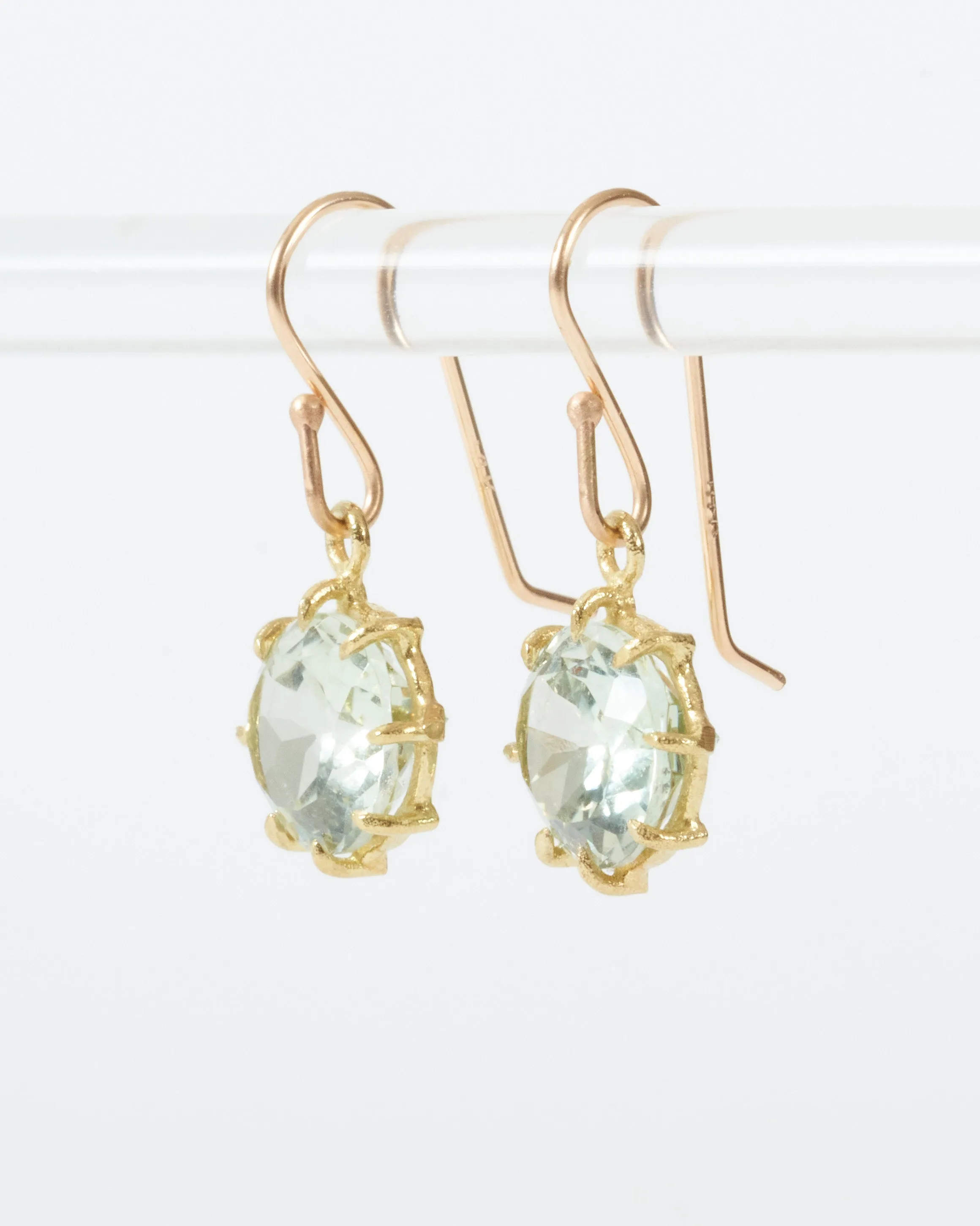 faceted oval amethyst drop small earring
