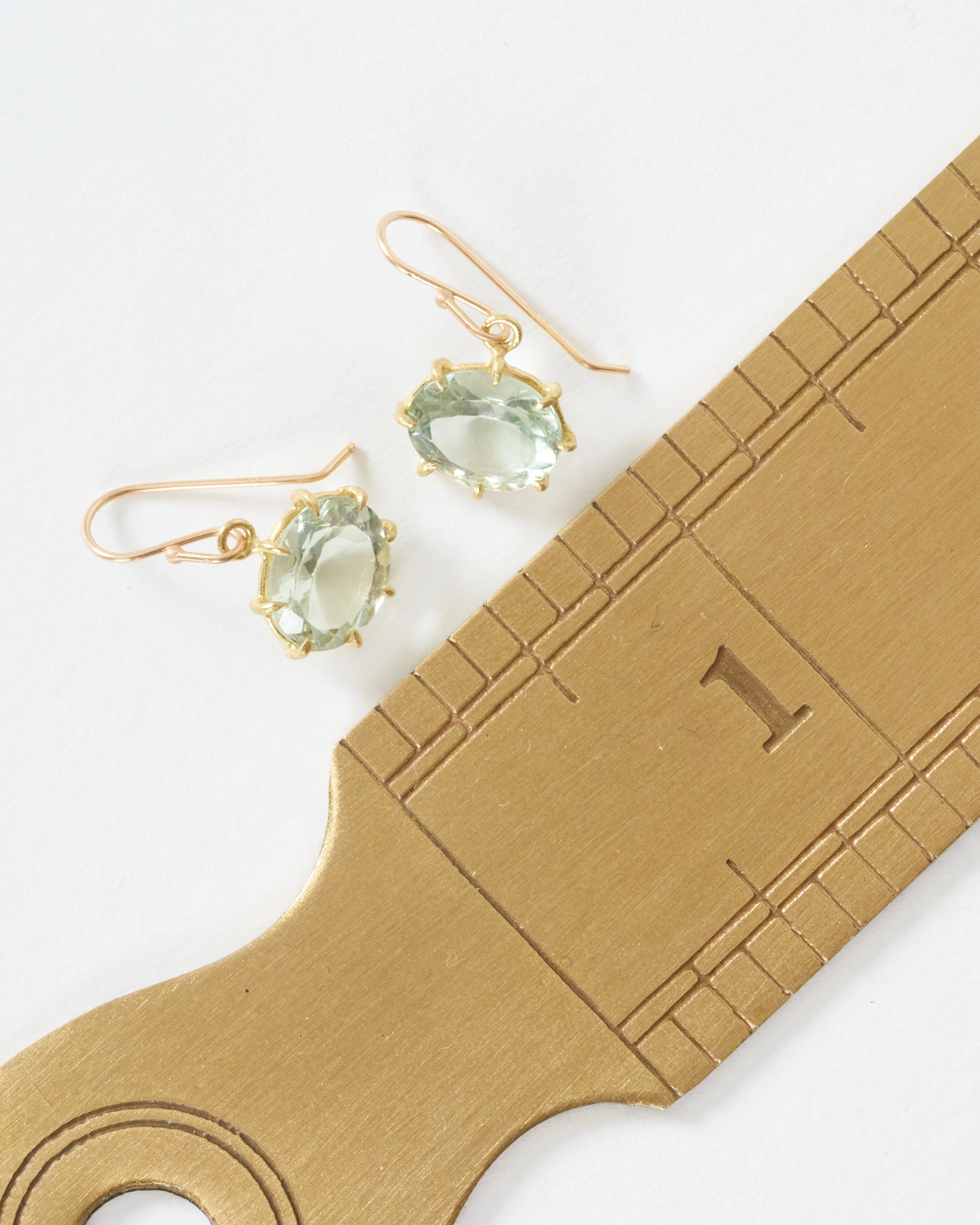 faceted oval amethyst drop small earring