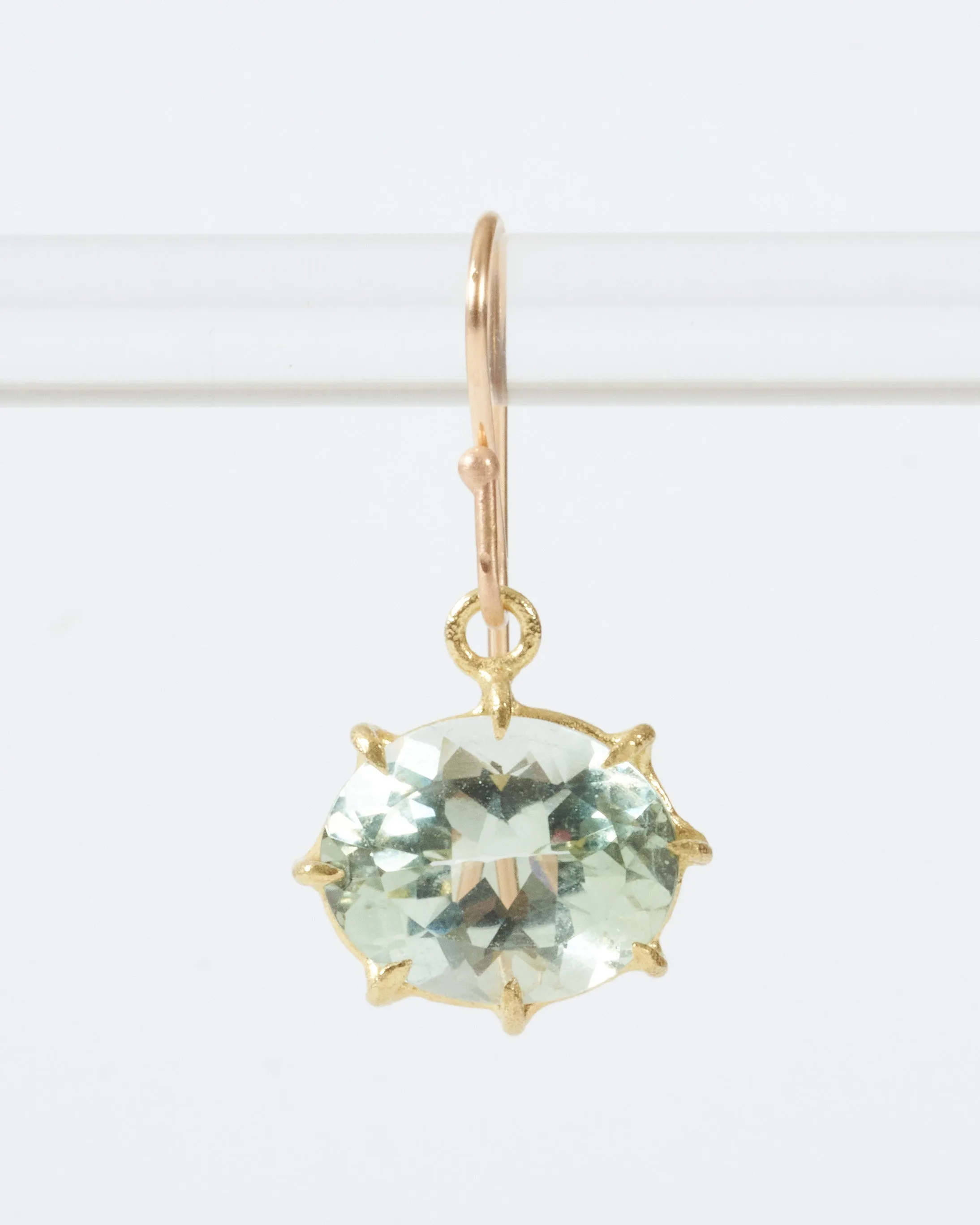 faceted oval amethyst drop small earring
