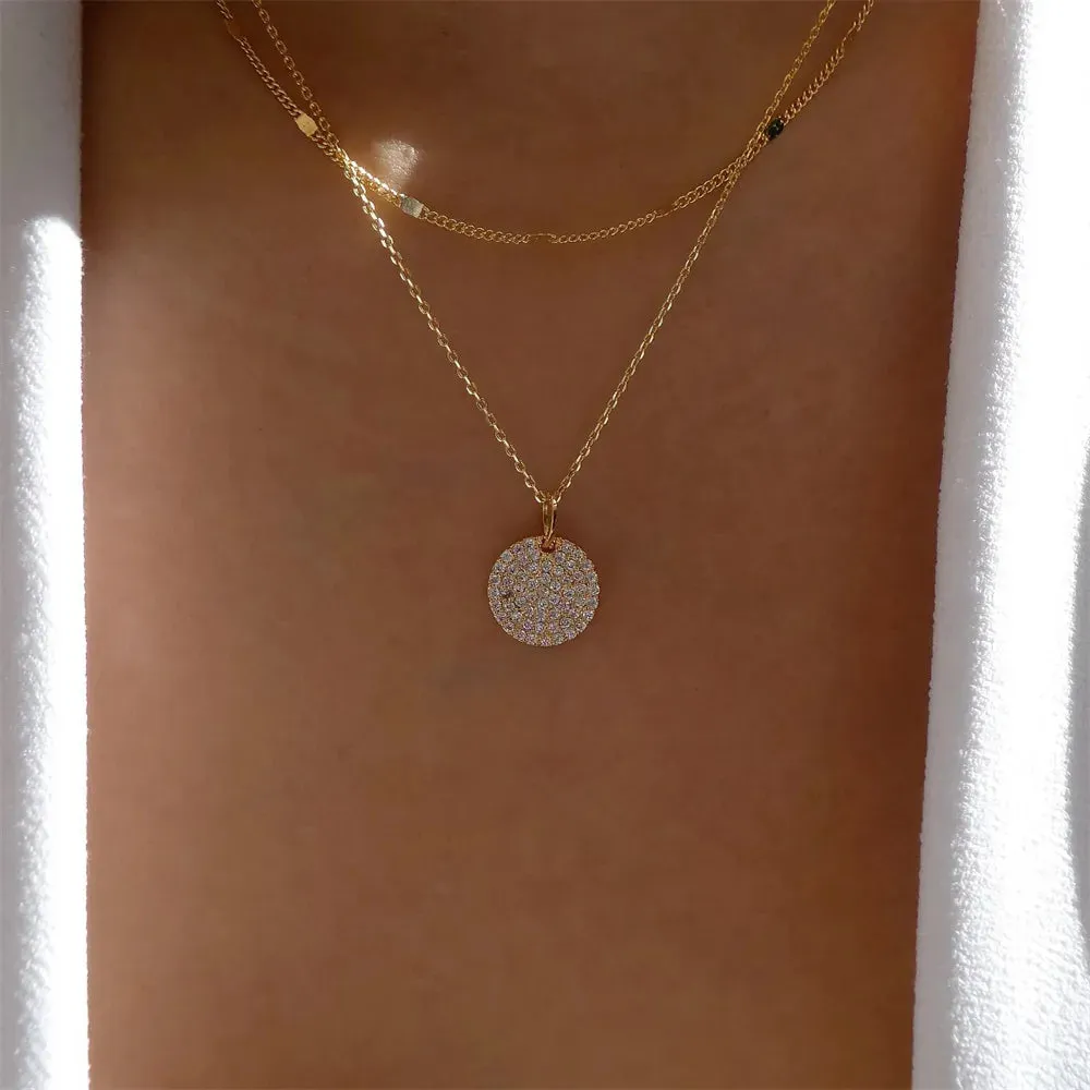 Fashion Gold Color Heart-Shaped Necklace For Women Trendy Multi-Layer Pendant Necklaces Set Jewelry Gifts