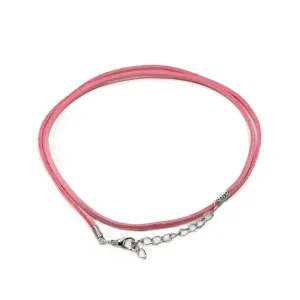 Faux EcoLeather Pendant Cord -  2.5mm x 55cm - Pink A064