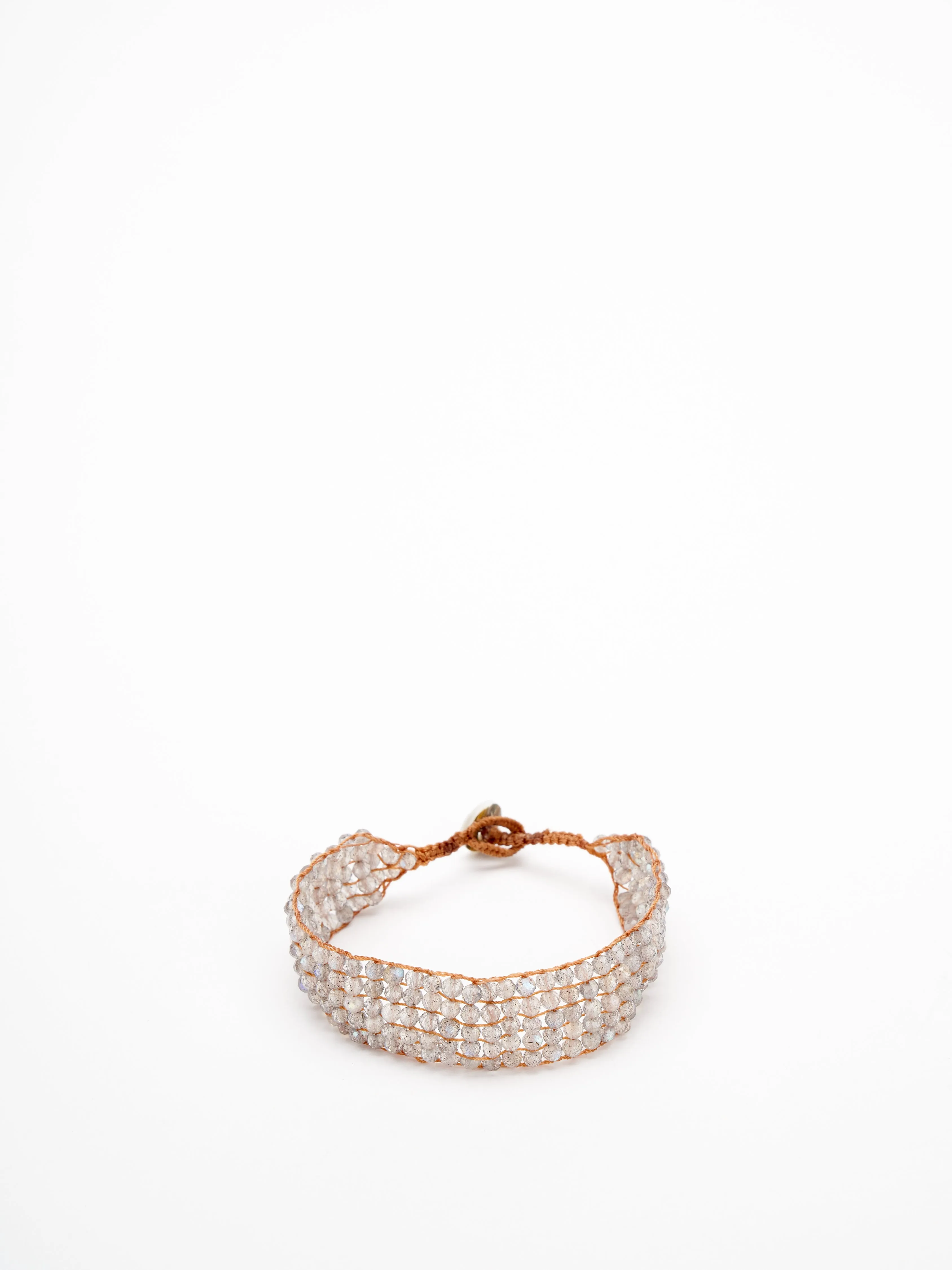 five line button bracelet - labrodorite