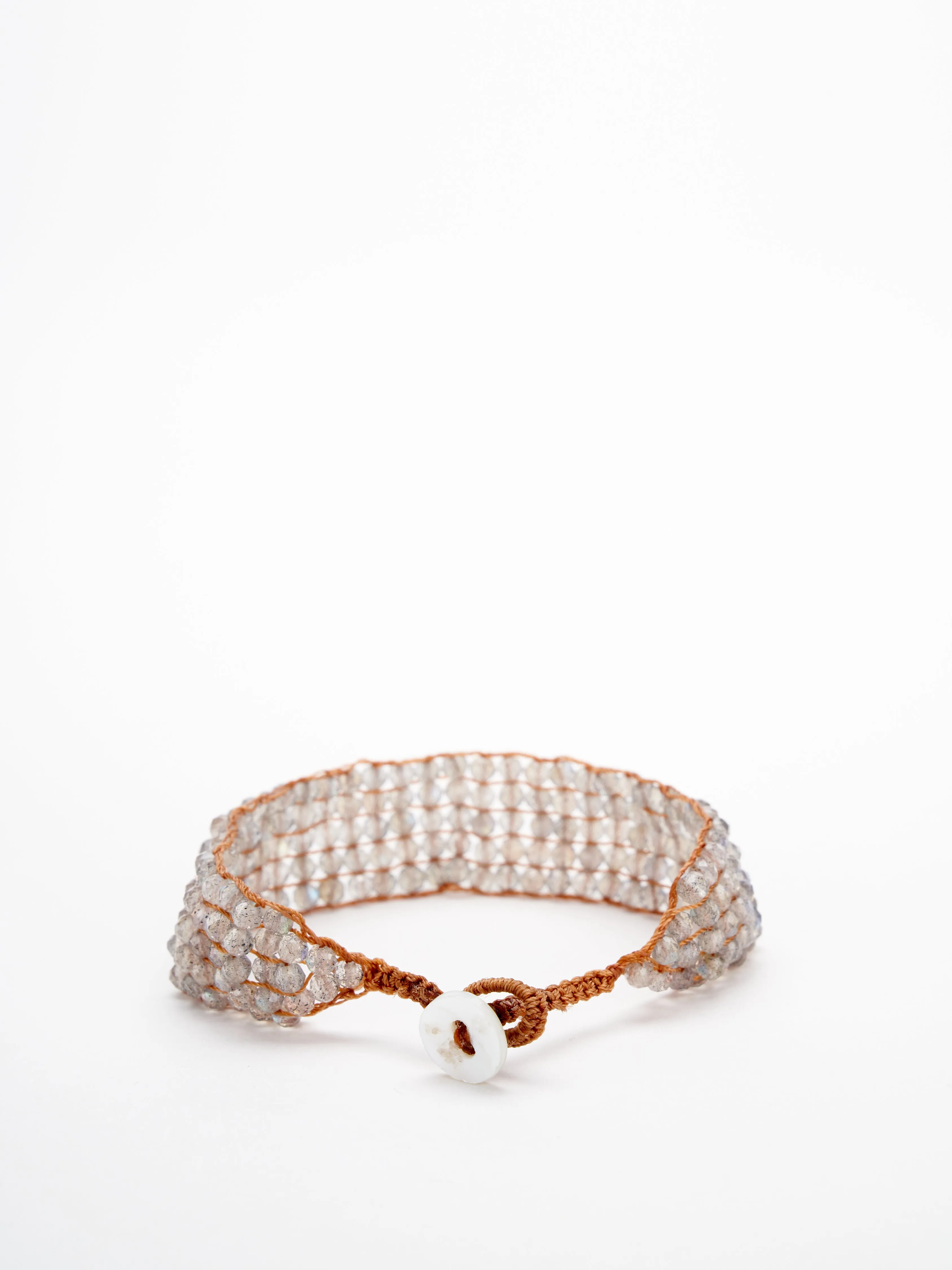 five line button bracelet - labrodorite