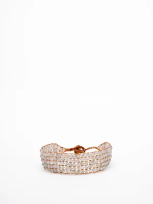 five line button bracelet - labrodorite