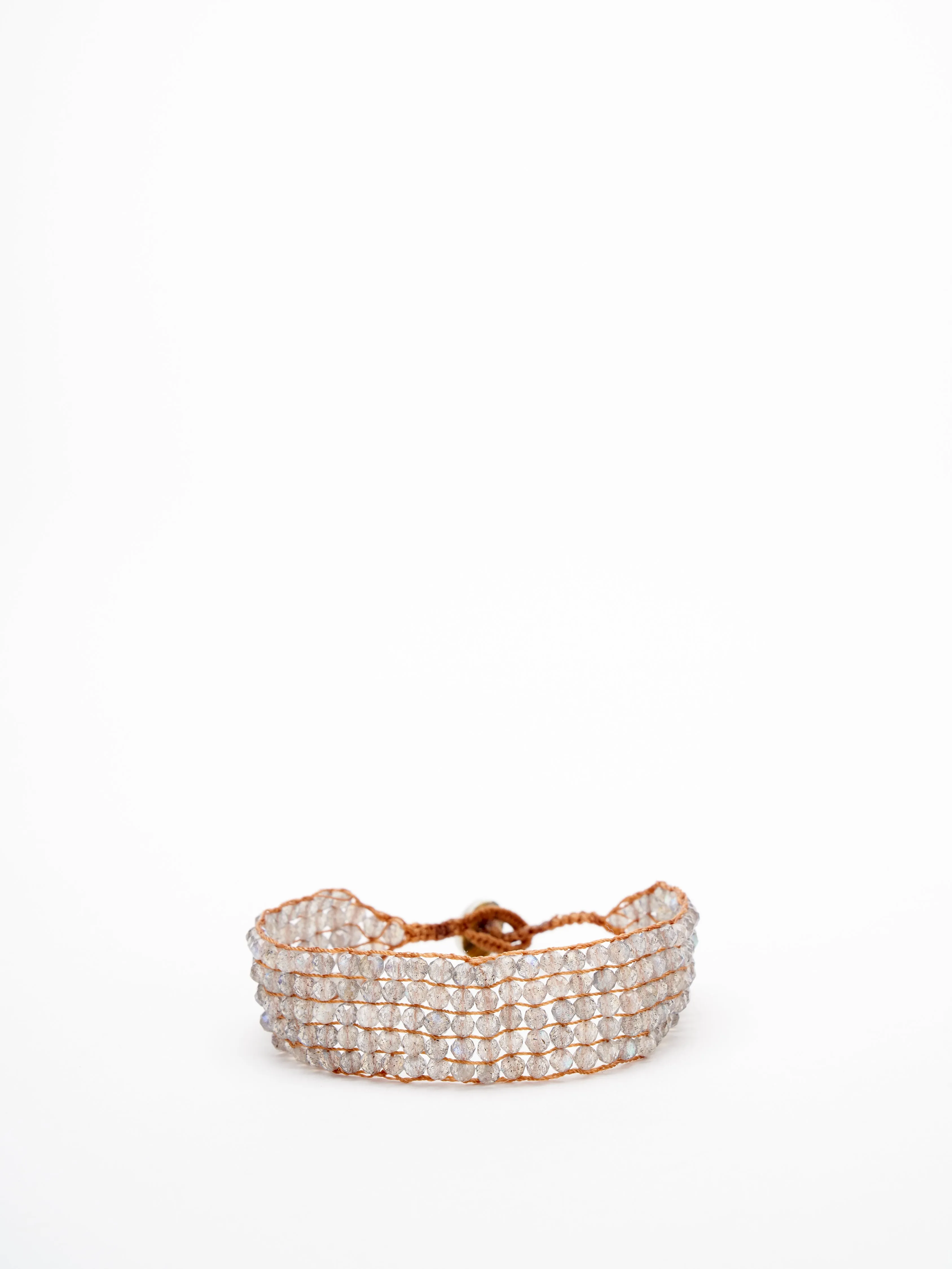five line button bracelet - labrodorite