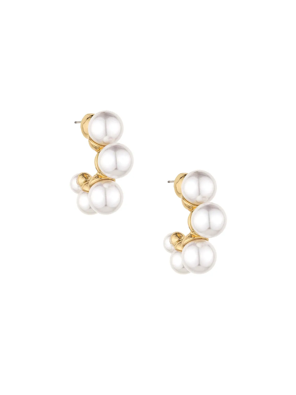 Five Point Pearl 18k Gold Plated Hoop Earring ::RET