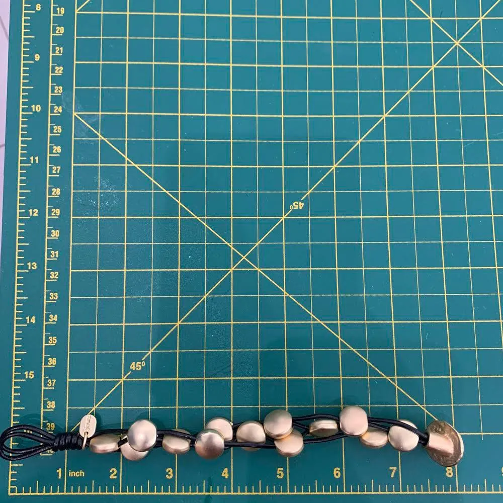 Flat Balls With Cord Gold Bracelet