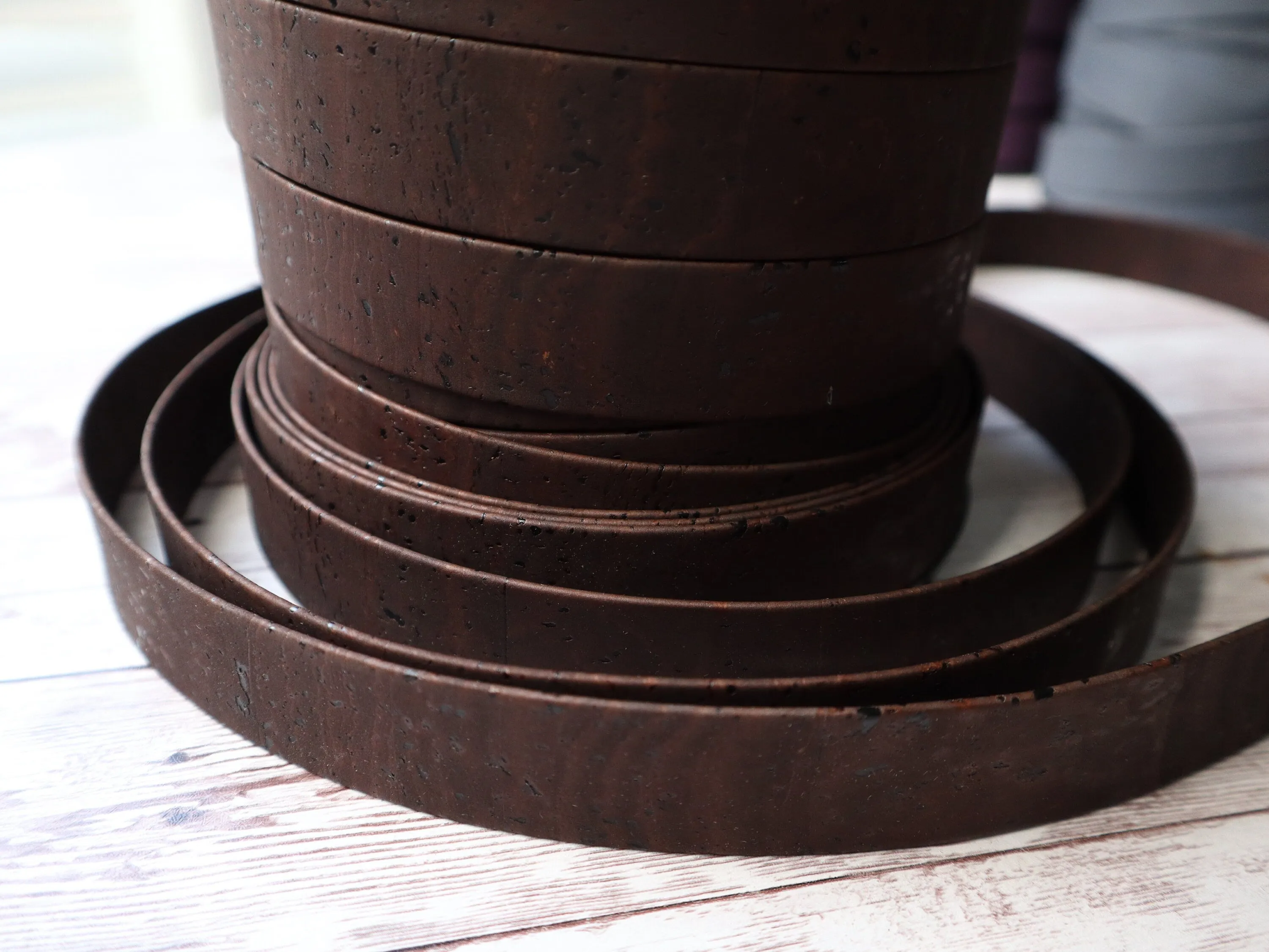 Flat Cork Cord by the Yard-  Classic Brown