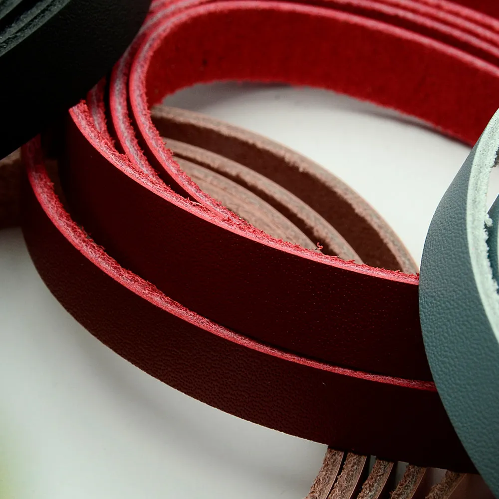 Flat leather strap leather strap 1 meter natural cowhide bag necklace mask strap key ring leather craft