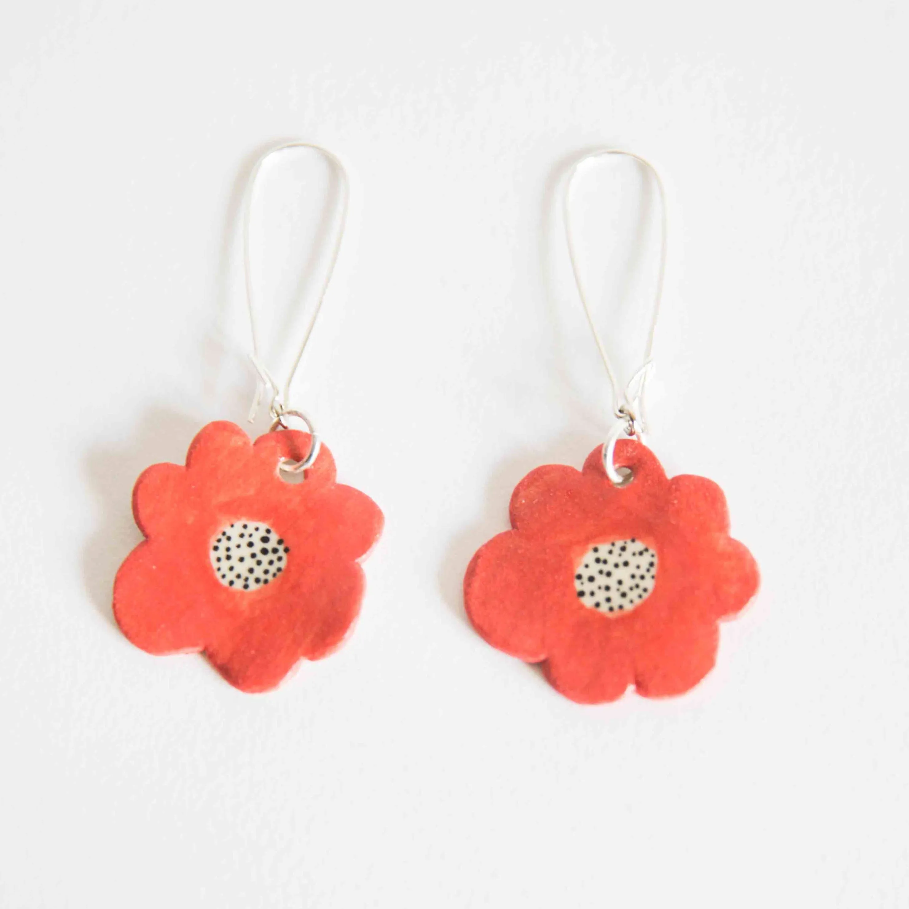 FLOWER EARRINGS - RED