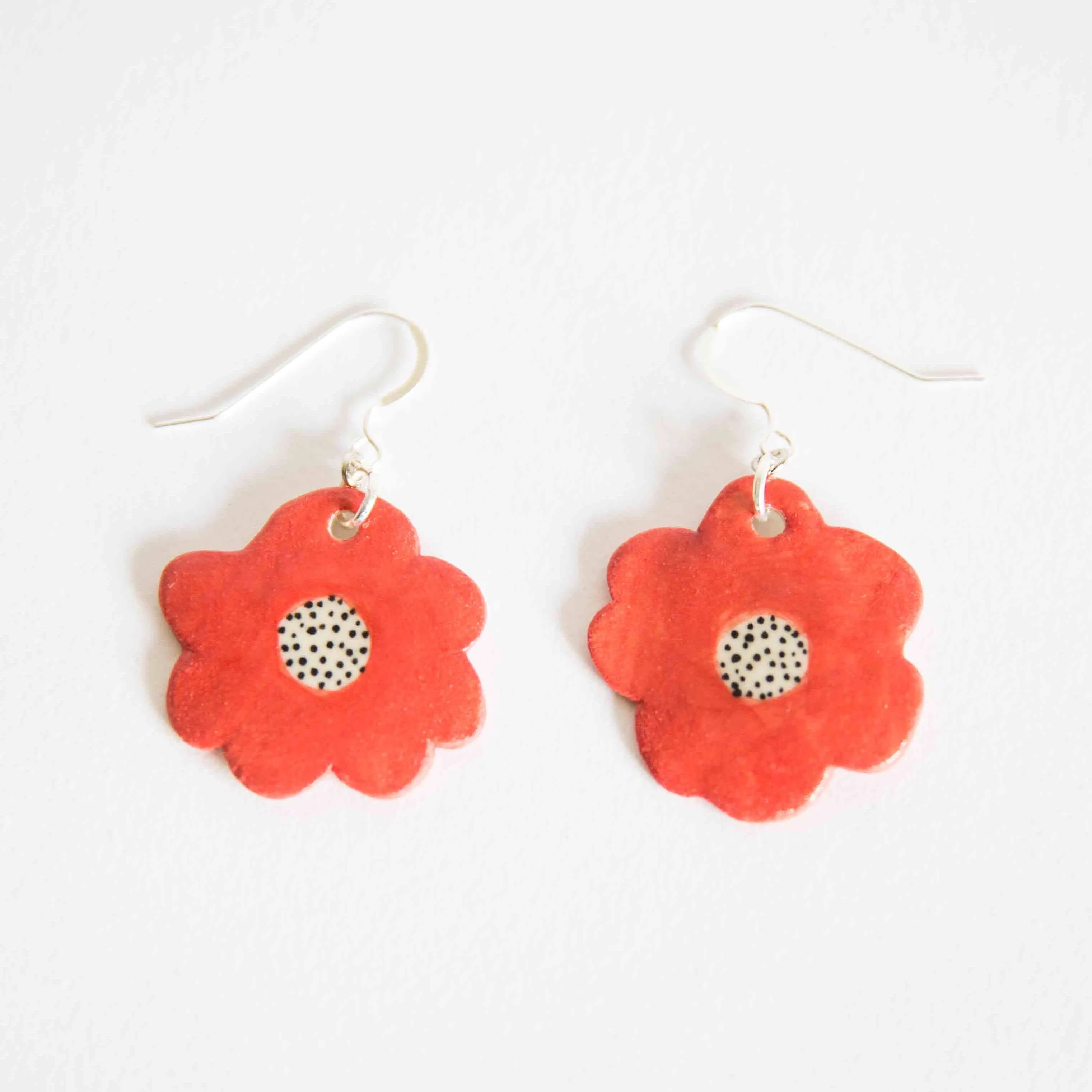 FLOWER EARRINGS - RED