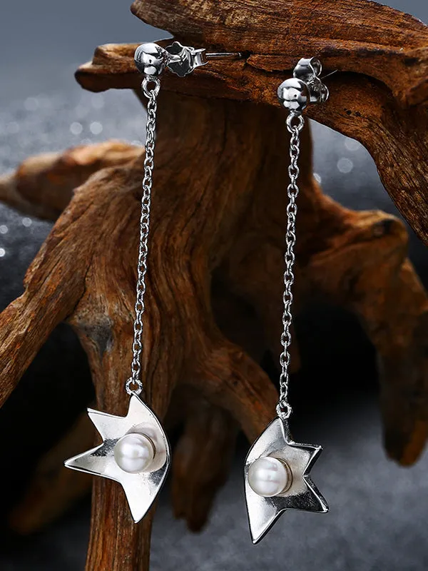 Flower Pattern Pearl Earrings
