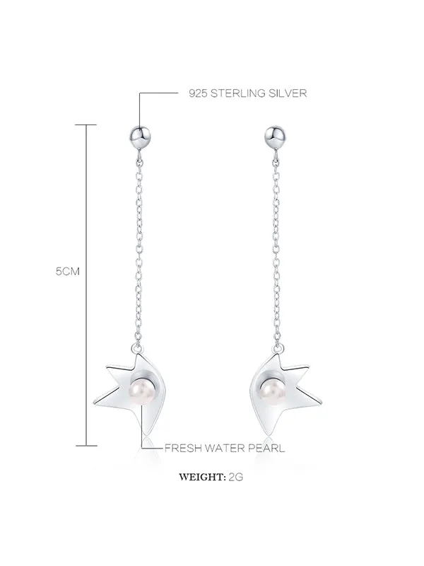 Flower Pattern Pearl Earrings