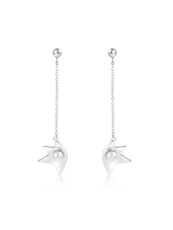 Flower Pattern Pearl Earrings