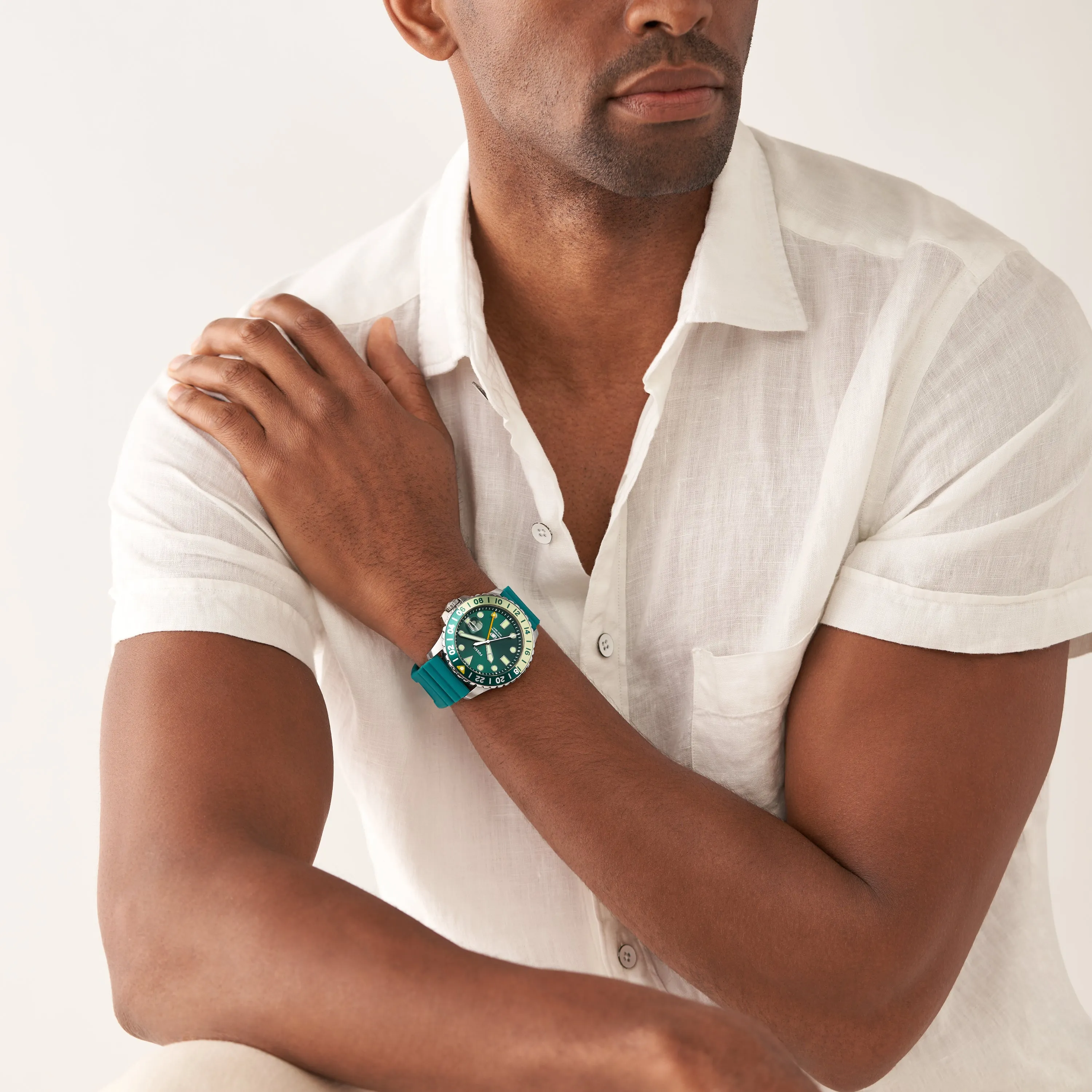 Fossil Blue GMT Oasis Silicone Watch