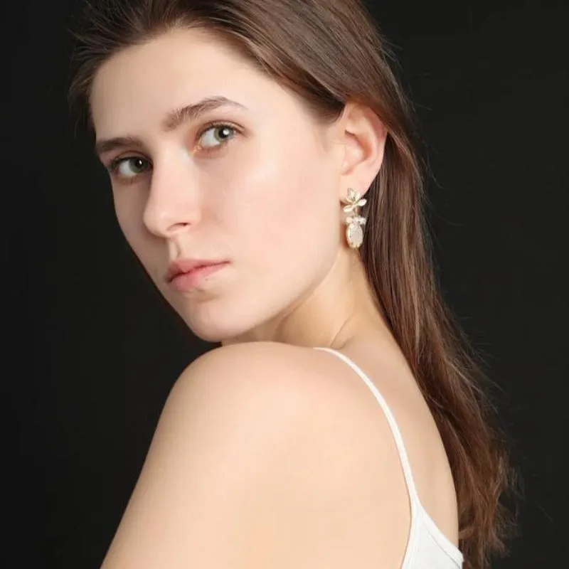 Fresh Water Baroque Pearl Dangle Earrings Women's Wedding Jewelry