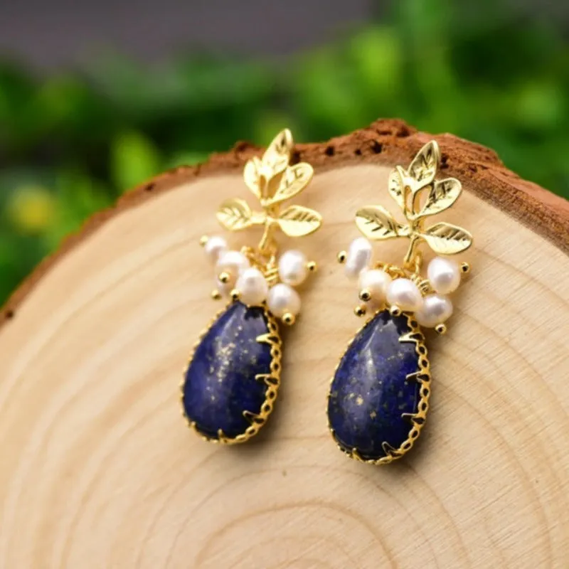 Fresh Water Baroque Pearl Dangle Earrings Women's Wedding Jewelry