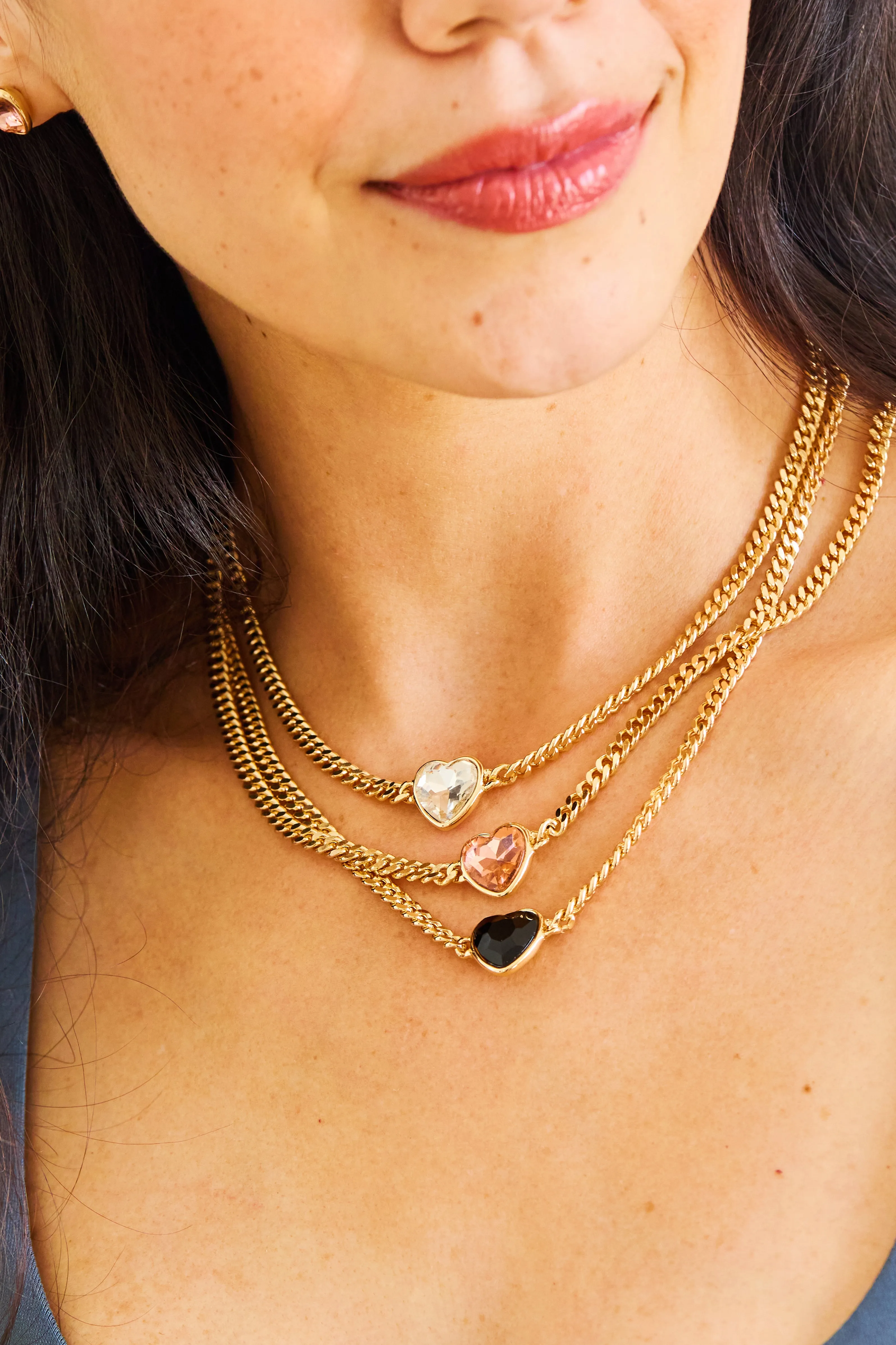 Freya Necklace in Crystal/Gold