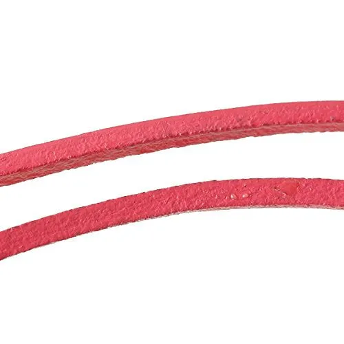 Fushia Cowhide Leather Bracelet Many Loops With Cord End Clasp