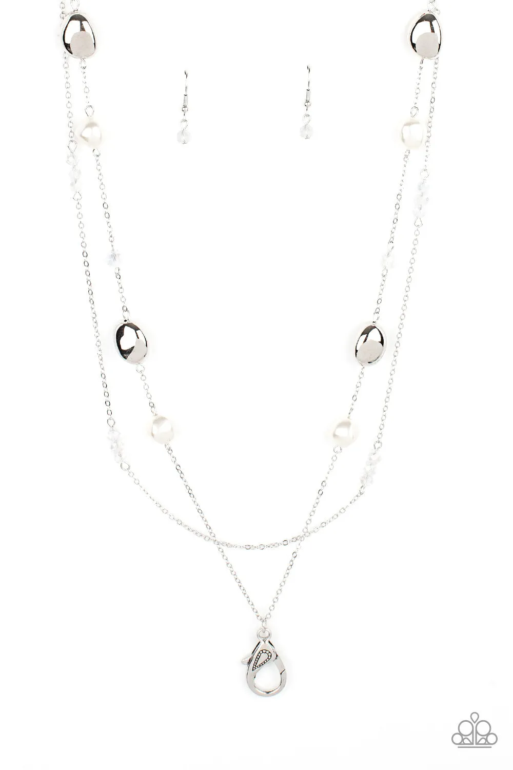 Gala Goals - White Lanyard Necklace