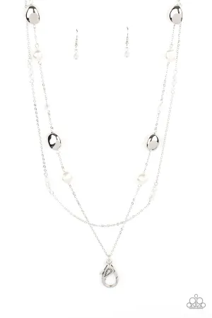 Gala Goals - White Lanyard Necklace