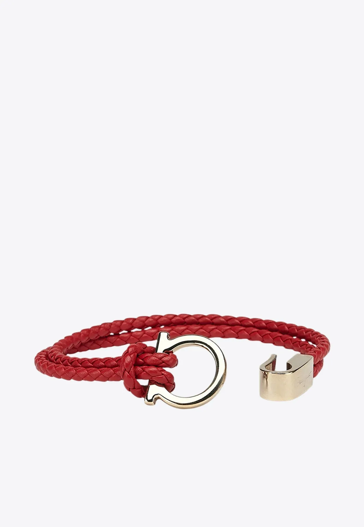 Gancini Braided Leather Bracelet