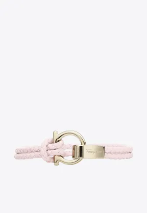Gancini Braided Leather Bracelet