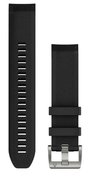 Garmin Strap QuickFit 22 Black Silicone Silver